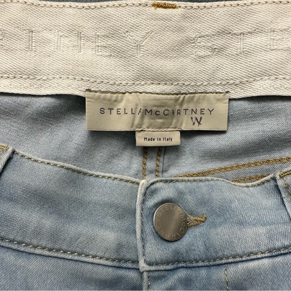 STELLA MCCARTNEY Jessica Skinny Ankle Zip Jeans Light Blue Wash Size 28 Designer - Picture 3 of 13